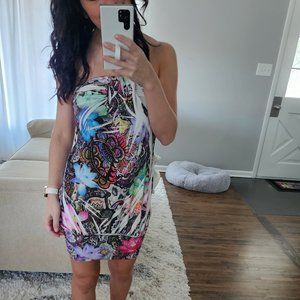 Abstract strapless dress